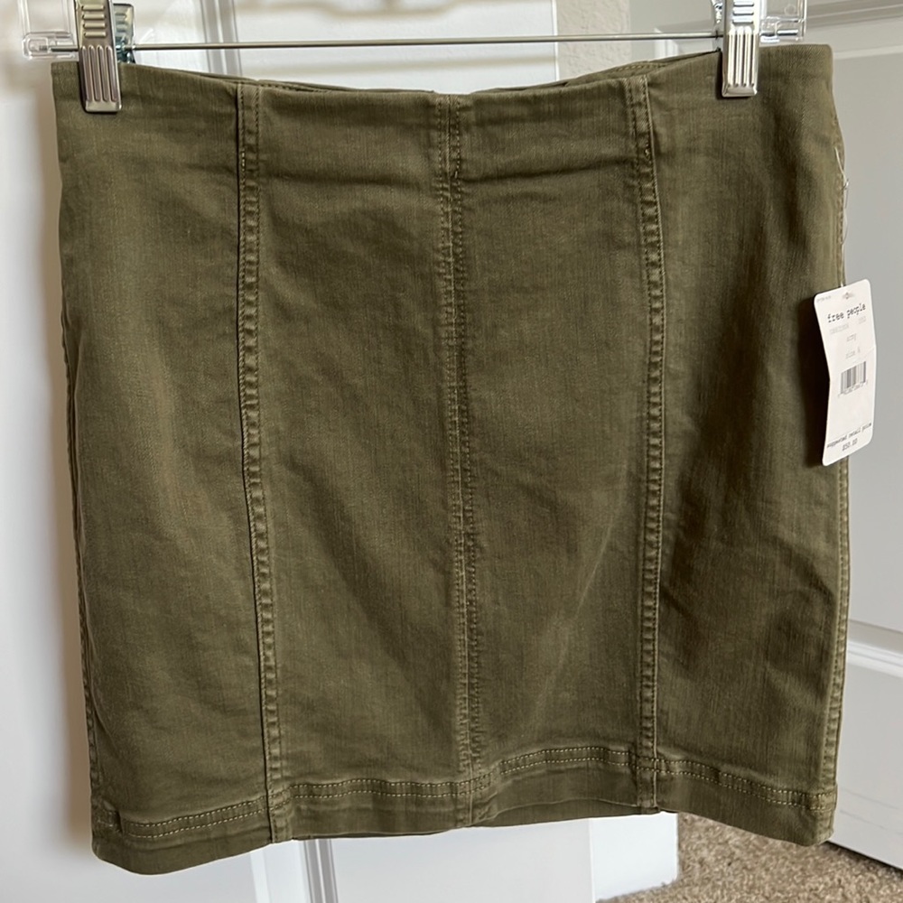 Army Green Free People Mini Skirt